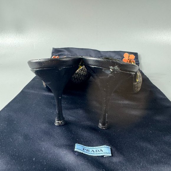 Authentic PRADA Flower Kimono Pointed Mules, Size 37 - Picture 7 of 14